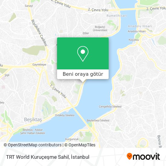 TRT World Kuruçeşme Sahil harita