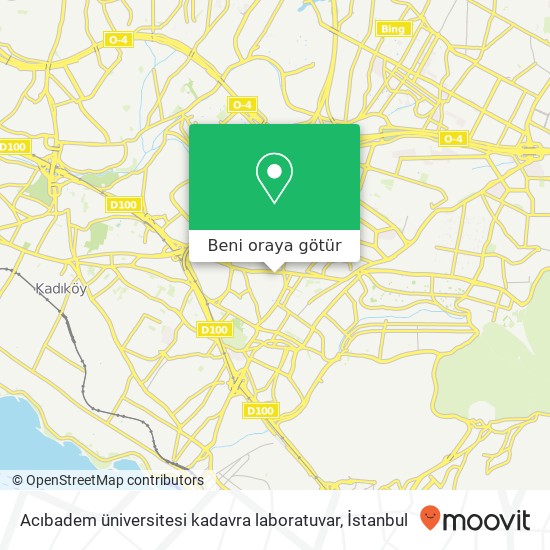 Acıbadem üniversitesi kadavra laboratuvar harita