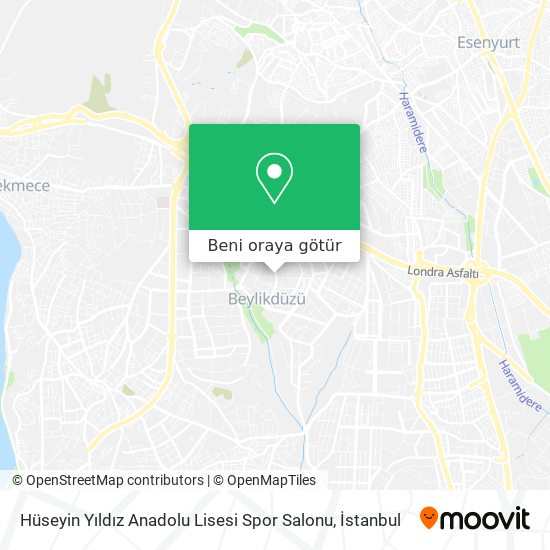 Hüseyin Yıldız Anadolu Lisesi Spor Salonu harita