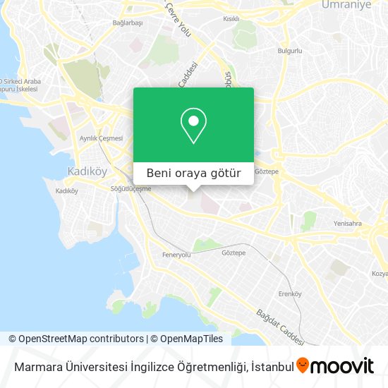 Marmara Üniversitesi İngilizce Öğretmenliği harita