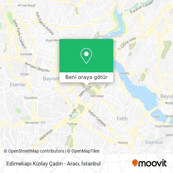Edirnekapı Kızılay Çadırı - Aracı harita
