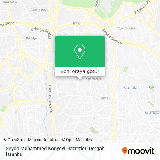 Seyda Muhammed Konyevi Hazretleri Dergahı harita