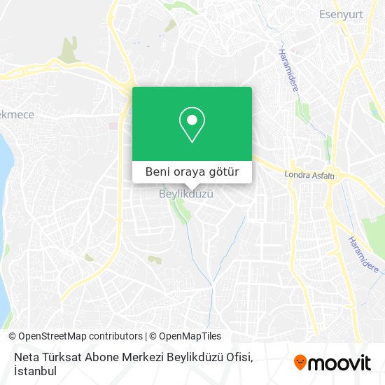 Neta Türksat Abone Merkezi Beylikdüzü Ofisi harita