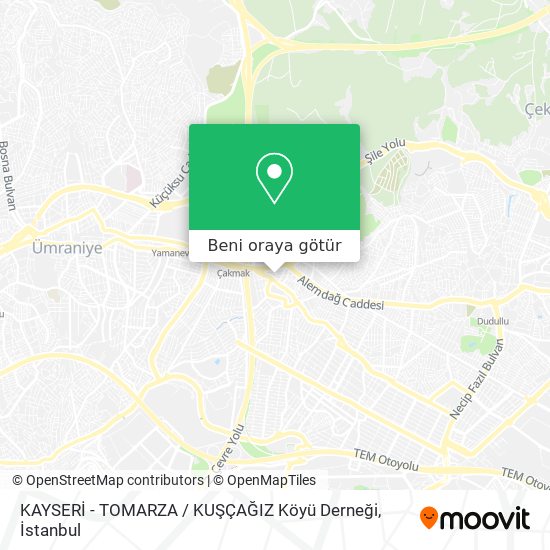 KAYSERİ - TOMARZA / KUŞÇAĞIZ Köyü Derneği harita