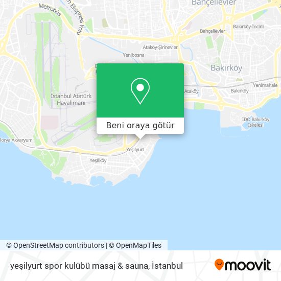 yeşilyurt spor kulübü masaj & sauna harita