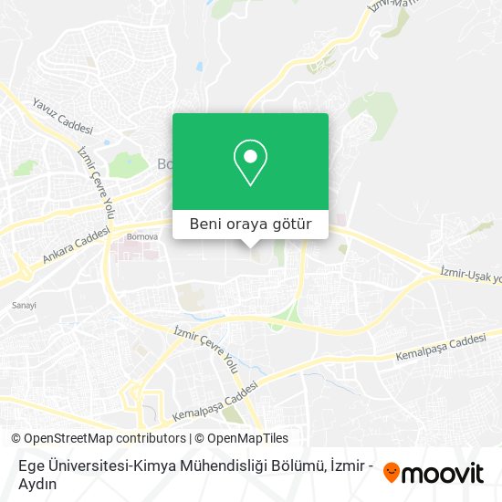 Ege Üniversitesi-Kimya Mühendisliği Bölümü harita