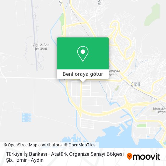 Türkiye İş Bankası - Atatürk Organize Sanayi Bölgesi Şb. harita