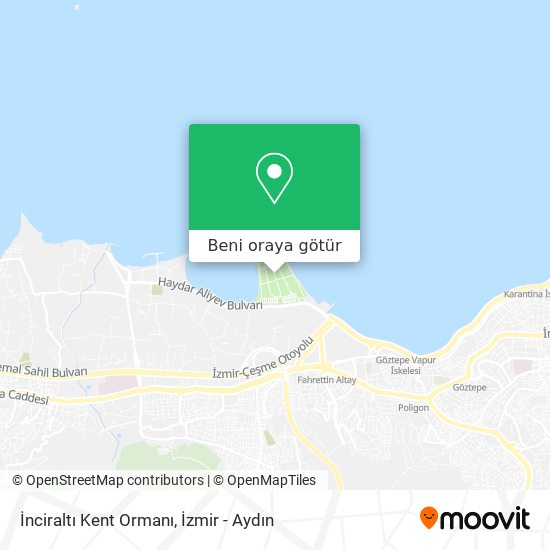 İnciraltı Kent Ormanı harita