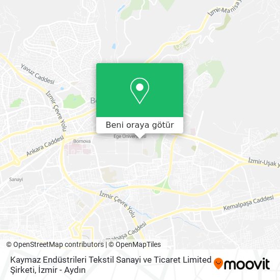 Kaymaz Endüstrileri Tekstil Sanayi ve Ticaret Limited Şirketi harita