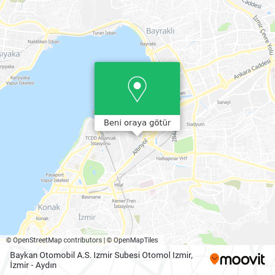 Baykan Otomobil A.S. Izmir Subesi Otomol Izmir harita