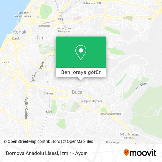 Bornova Anadolu Lisesi harita