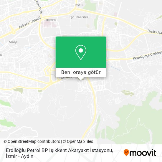 Erdiloğlu Petrol BP Işıkkent Akaryakıt İstasyonu harita