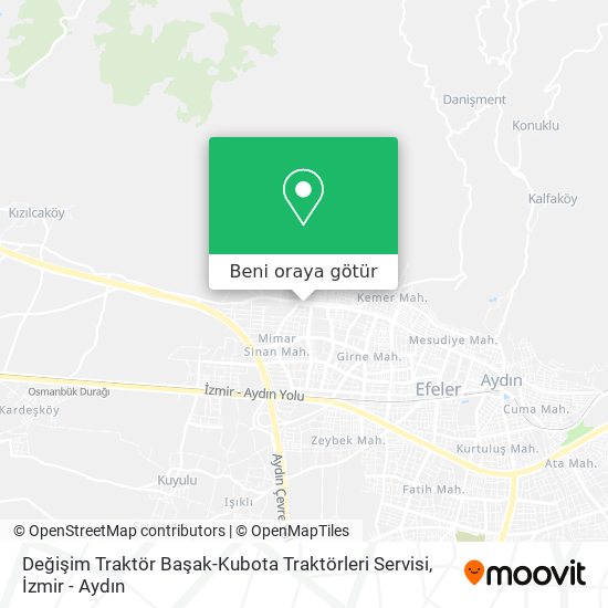 Değişim Traktör Başak-Kubota Traktörleri Servisi harita
