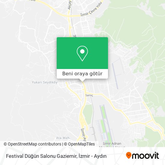 Festival Düğün Salonu Gaziemir harita