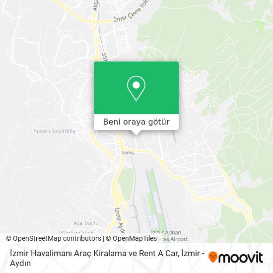 İzmir Havalimanı Araç Kiralama ve Rent A Car harita