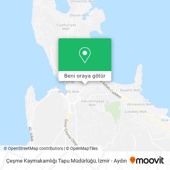 Çeşme Kaymakamlığı Tapu Müdürlüğü harita