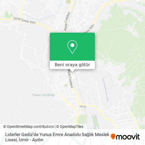 Liderler Gediz'de Yunus Emre Anadolu Sağlık Meslek Lisesi harita
