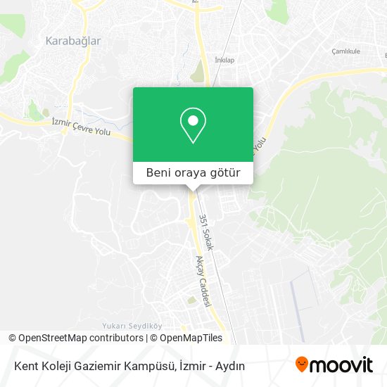 Kent Koleji Gaziemir Kampüsü harita