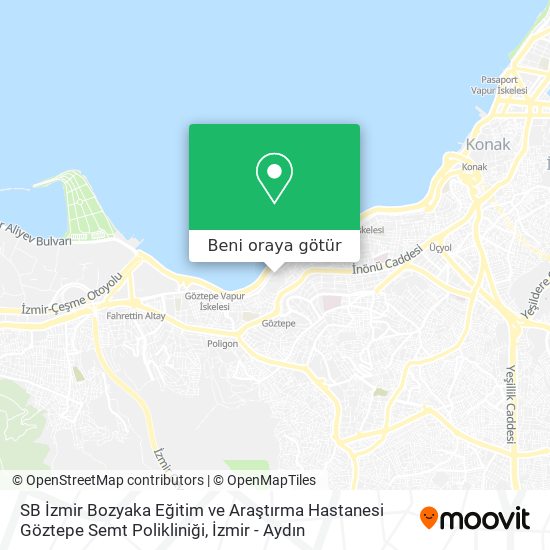 SB İzmir Bozyaka Eğitim ve Araştırma Hastanesi Göztepe Semt Polikliniği harita