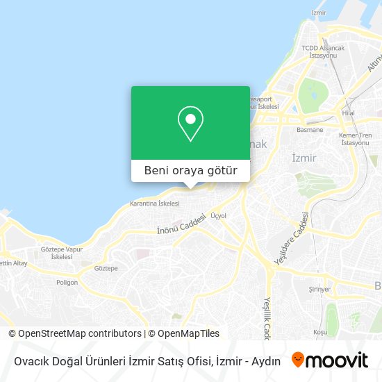 Ovacık Doğal Ürünleri İzmir Satış Ofisi harita