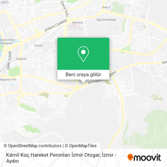 Kâmil Koç Hareket Peronları İzmir Otogar harita