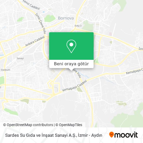 Sardes Su Gıda ve İnşaat Sanayi A.Ş. harita
