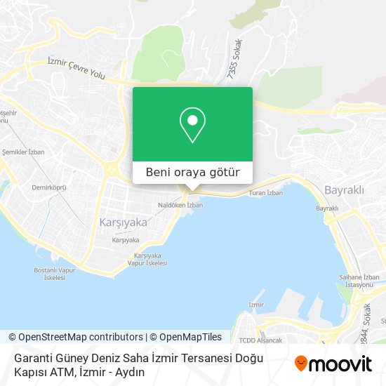 Garanti Güney Deniz Saha İzmir Tersanesi Doğu Kapısı ATM harita