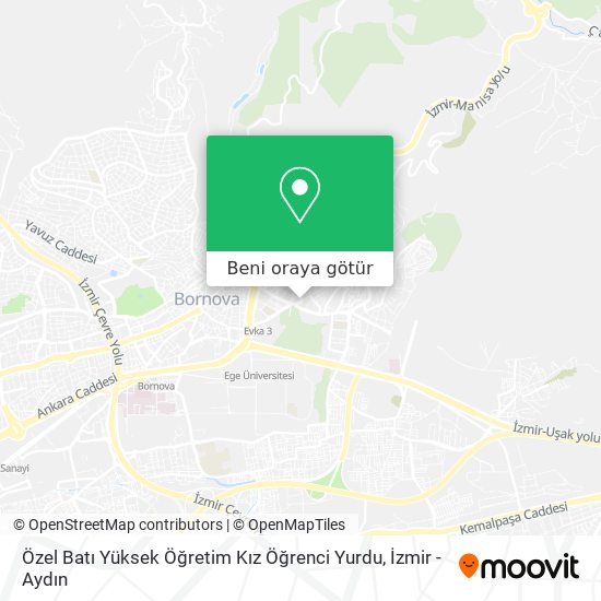 Özel Batı Yüksek Öğretim Kız Öğrenci Yurdu harita