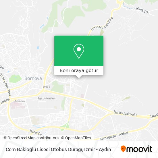 Cem Bakioğlu Lisesi Otobüs Durağı harita