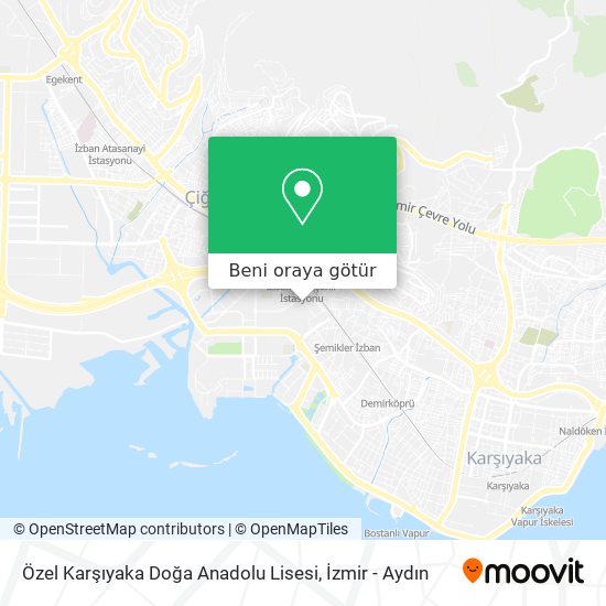 Özel Karşıyaka Doğa Anadolu Lisesi harita