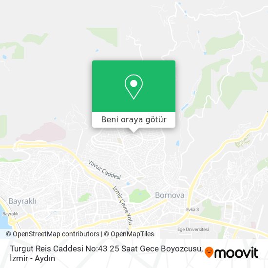 Turgut Reis Caddesi No:43 25 Saat Gece Boyozcusu harita