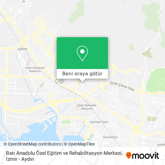 Batı Anadolu Özel Eğitim ve Rehabilitasyon Merkezi harita