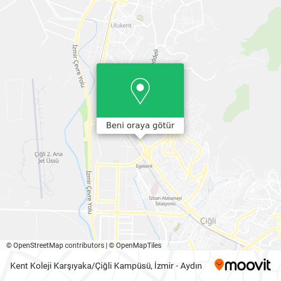 Kent Koleji Karşıyaka / Çiğli Kampüsü harita