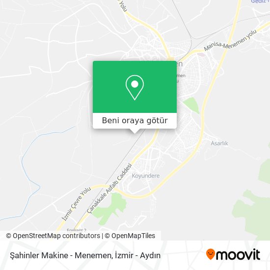 Şahinler Makine - Menemen harita