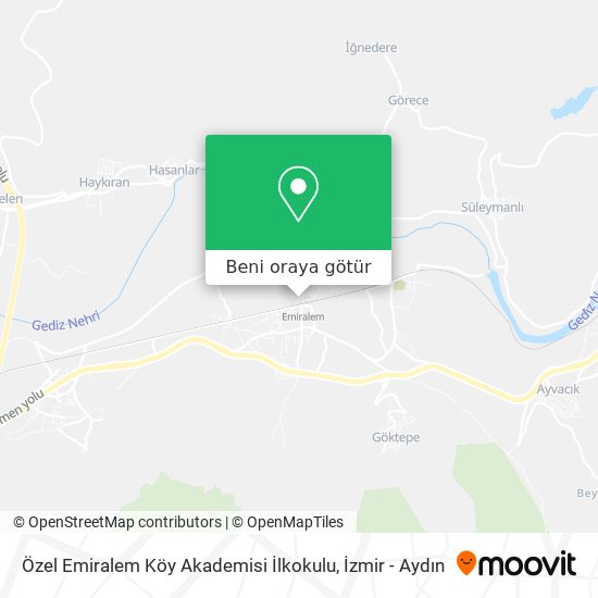 Özel Emiralem Köy Akademisi İlkokulu harita