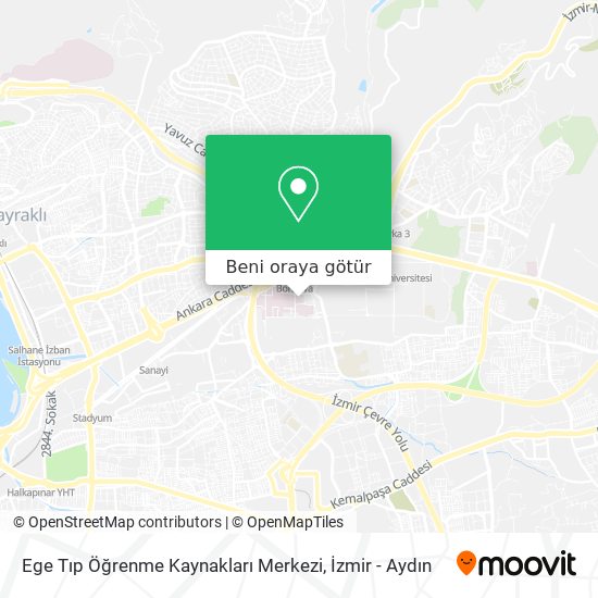 Ege Tıp Öğrenme Kaynakları Merkezi harita