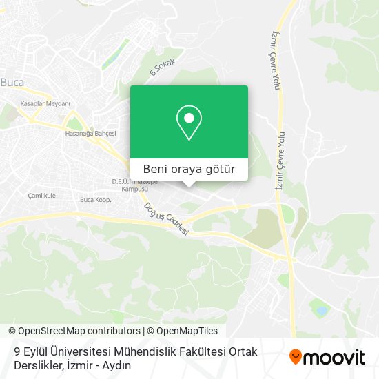 9 Eylül Üniversitesi Mühendislik Fakültesi Ortak Derslikler harita