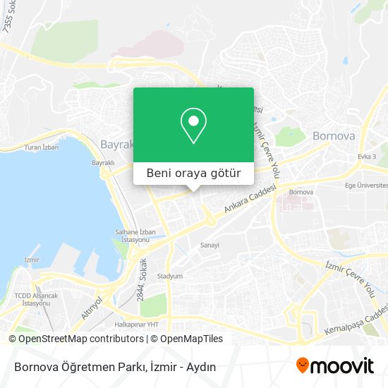Bornova Öğretmen Parkı harita