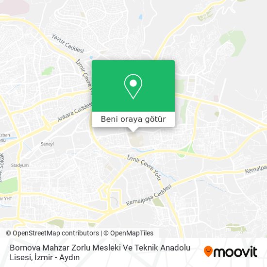 Bornova Mahzar Zorlu Mesleki Ve Teknik Anadolu Lisesi harita