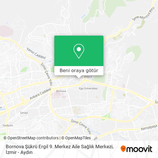 Bornova Şükrü Ergil 9. Merkez Aile Sağlık Merkezi harita