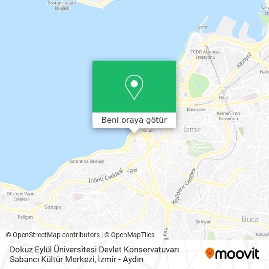 Dokuz Eylül Üniversitesi Devlet Konservatuvarı Sabancı Kültür Merkezi harita