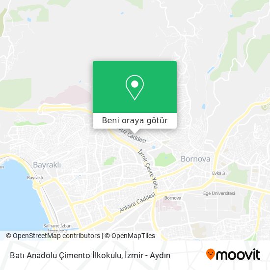 Batı Anadolu Çimento İlkokulu harita