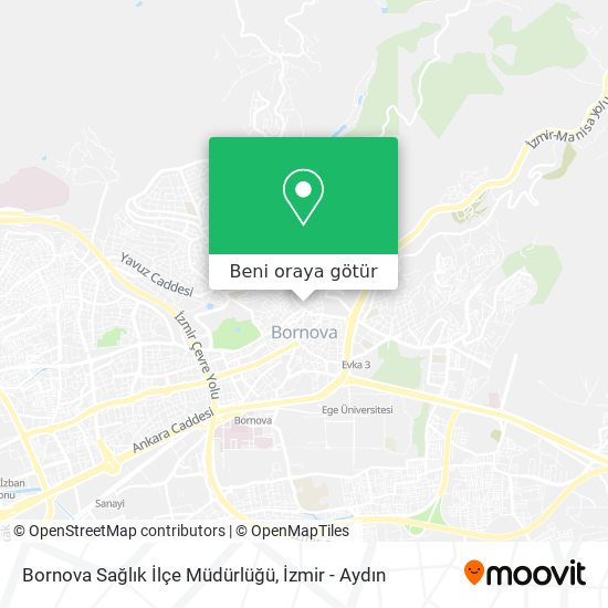 Bornova Sağlık İlçe Müdürlüğü harita