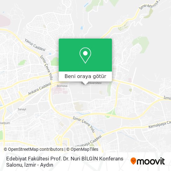 Edebiyat Fakültesi Prof. Dr. Nuri BİLGİN Konferans Salonu harita