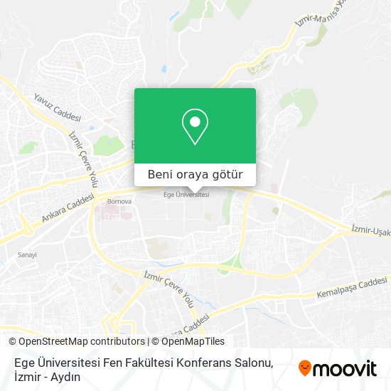 ege universitesi fen fakultesi konferans salonu bornova nerede otobus metro tren veya vapur ile nasil gidilir