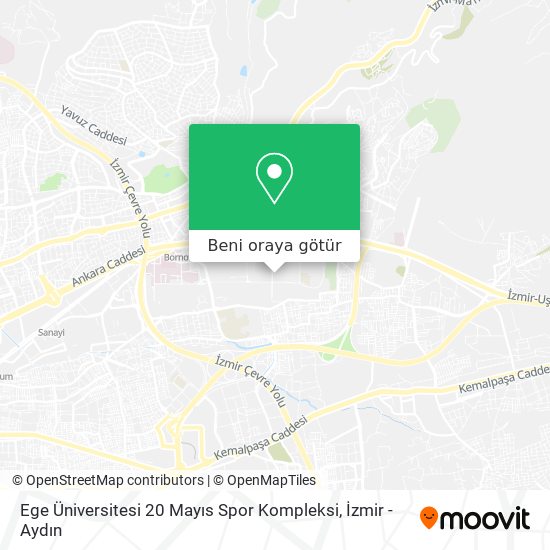 Ege Üniversitesi 20 Mayıs Spor Kompleksi harita