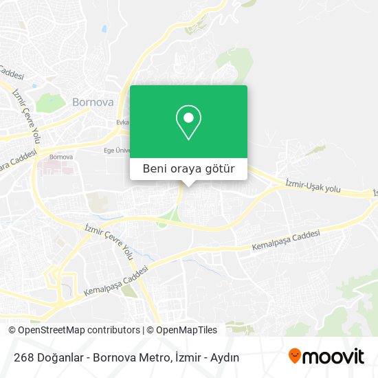 268 Doğanlar - Bornova Metro harita