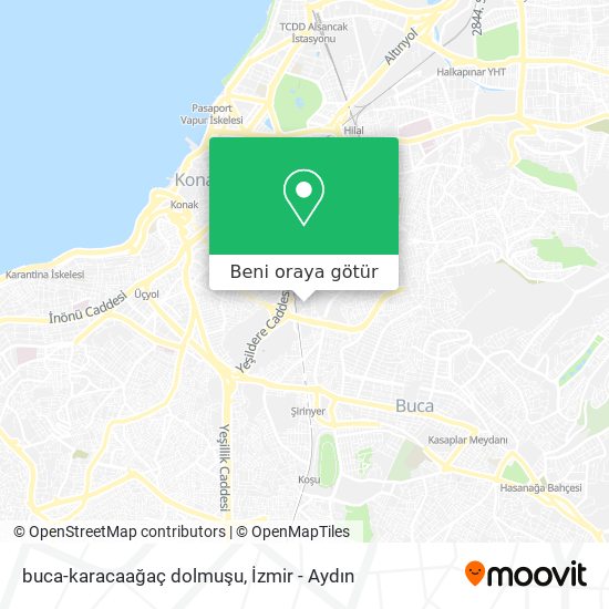 buca-karacaağaç dolmuşu harita