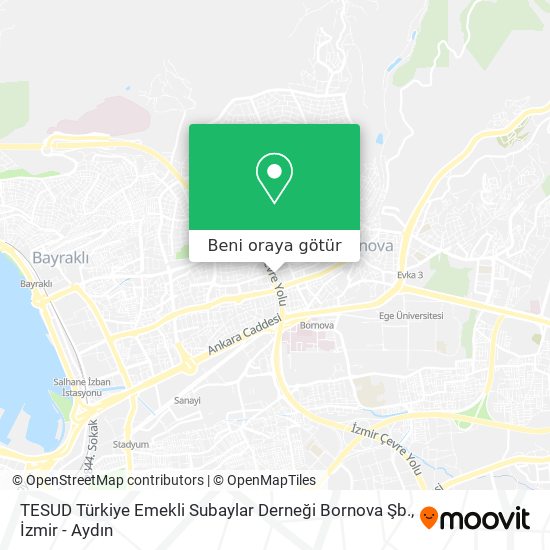 TESUD Türkiye Emekli Subaylar Derneği Bornova Şb. harita