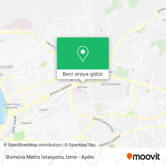 Bornova Metro İstasyonu harita